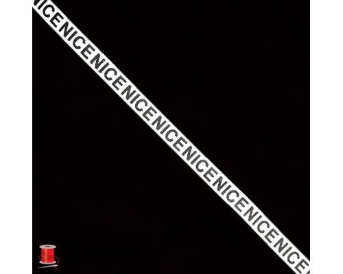 Лента репсовая с надписью (буквами) Nice шир.1 см арт.1026-w цв.комбинированный уп.91 м