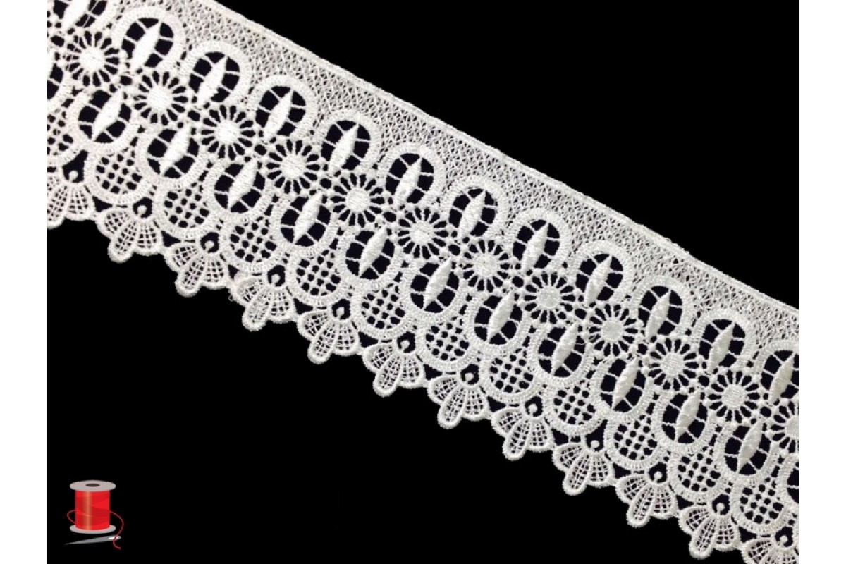 Кружево плетеное шир.9 см арт.LT0329-18А-3 цв.белый уп.13,5 м