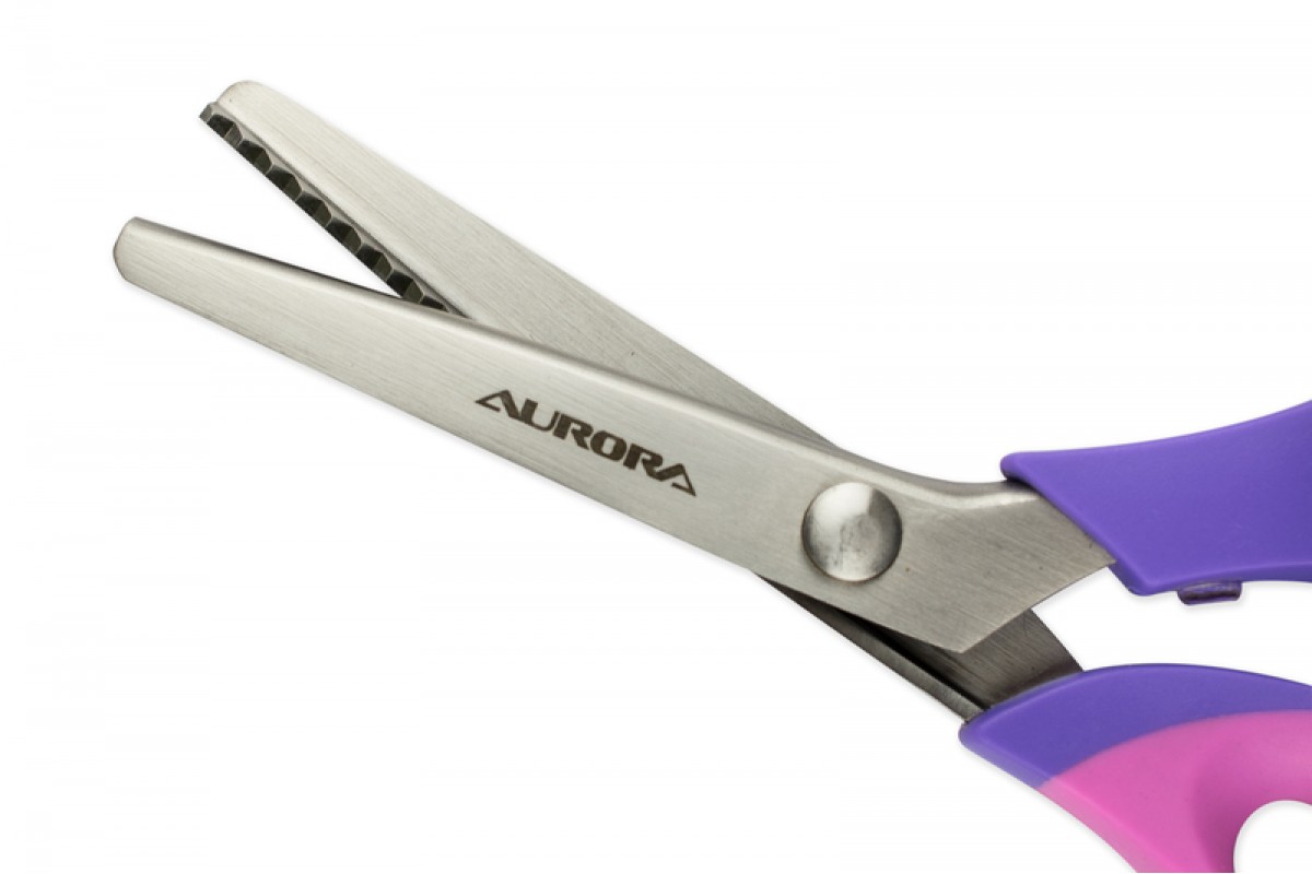 Ножницы зиг-заг Aurora "Волна" 23 см. шаг зубчика 5 мм. арт.AU493 уп.1 шт.
